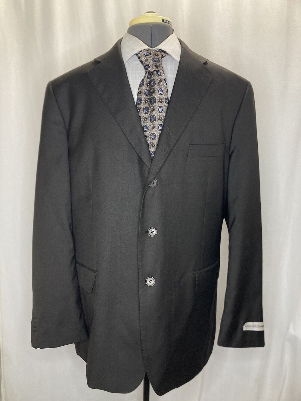 Mens 46R Blazer Brown Wool 3 Button 3XL 50" Sport Coat Suit Jacket Surgeon Cuffs